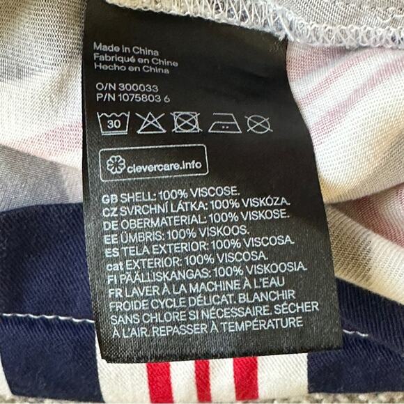 H&M Button Down Shirt Mens S Red White Blue Striped Relaxed Blokecore Retro 90s - Picture 5 of 5